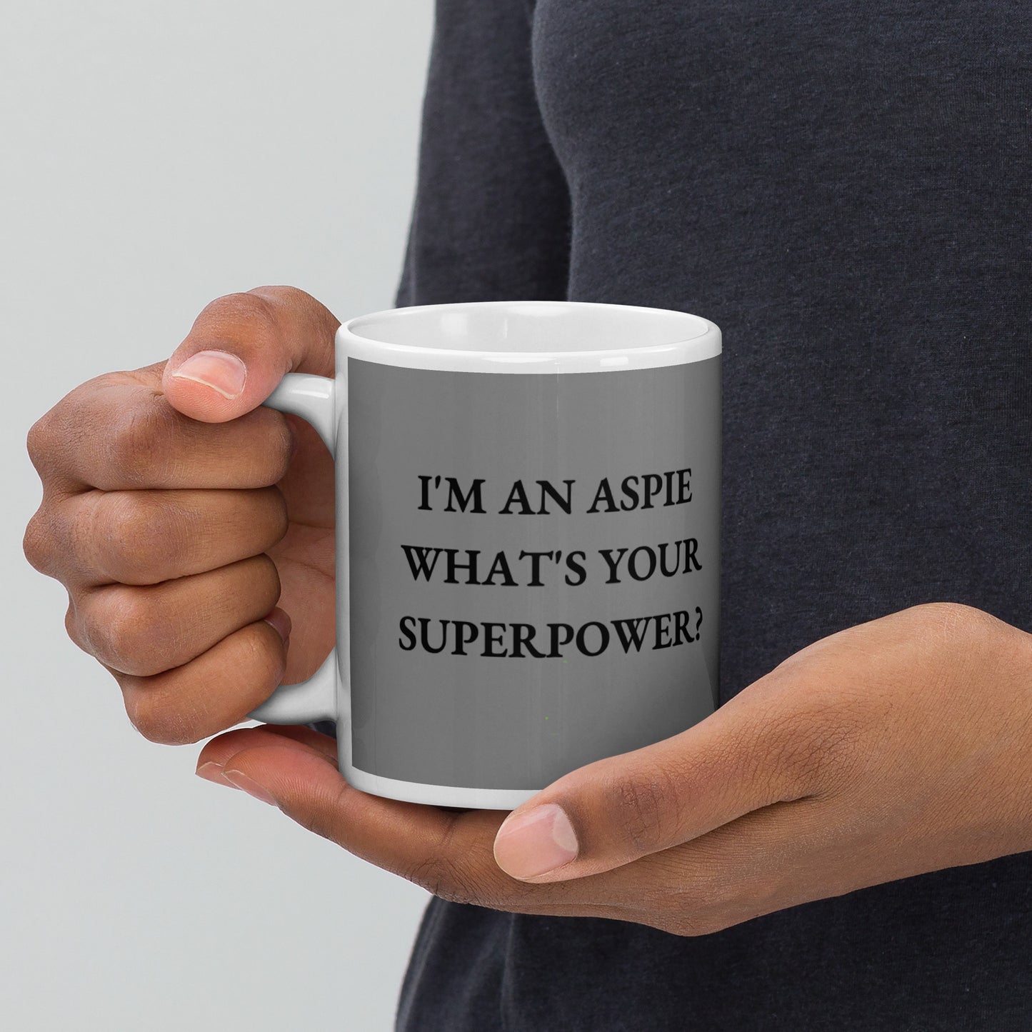 White/Grey glossy mug