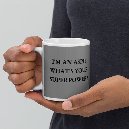 White/Grey glossy mug