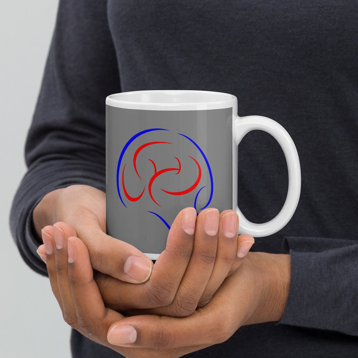 White/Grey glossy mug