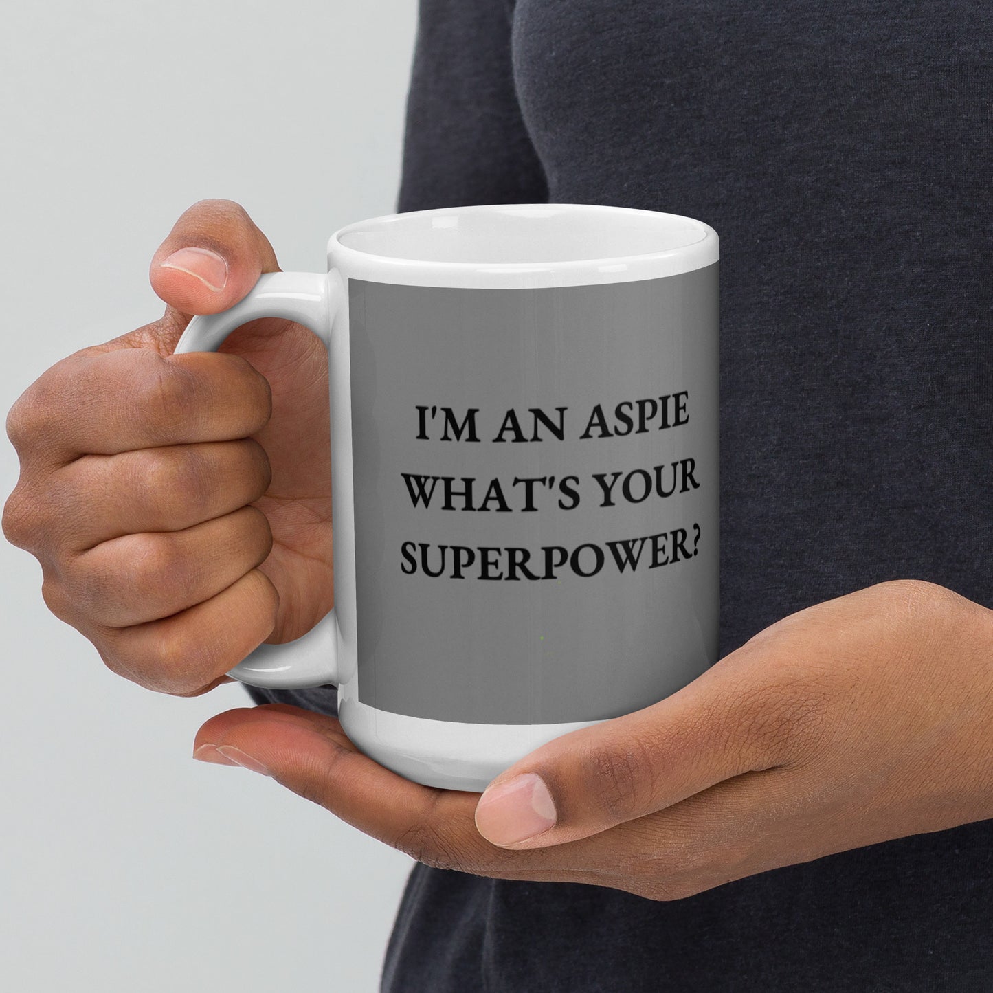 White/Grey glossy mug