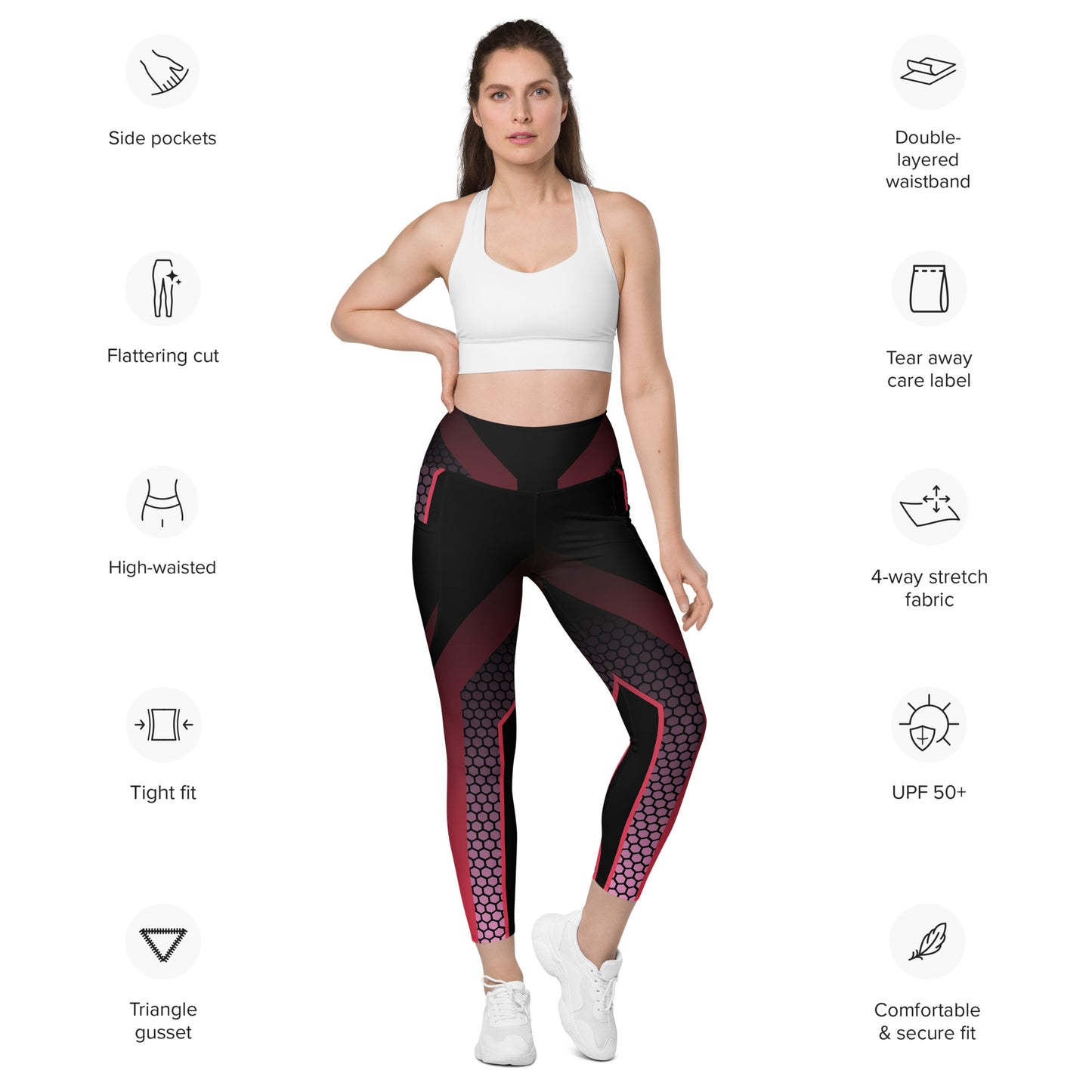 Leggings with pockets patterned