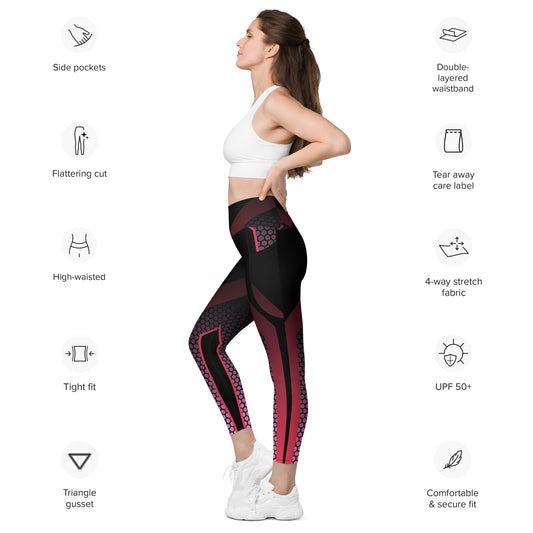 Leggings with pockets patterned