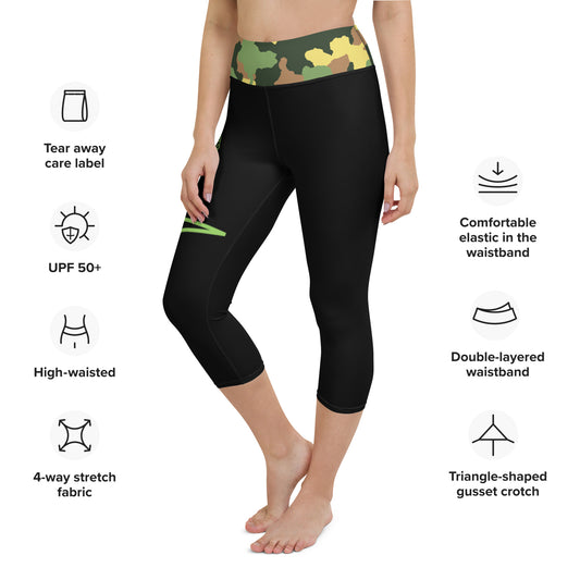 Women's Yoga Capri Leggings Black