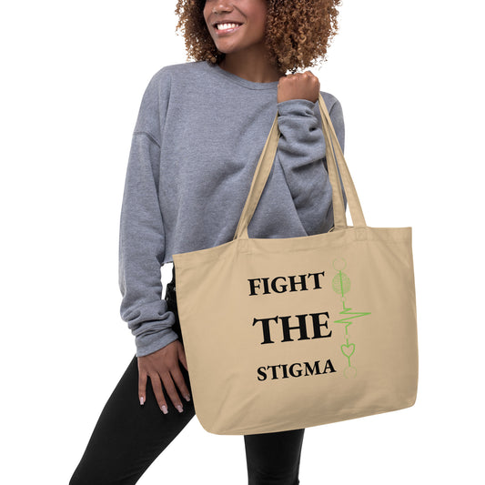 Large organic tote bag "Fight The Stigma"